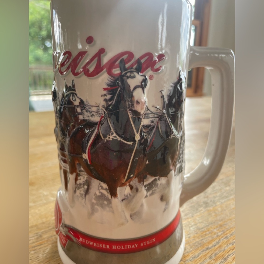 Unique, tall Budweiser mug